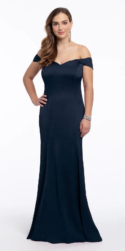Take Advantage Crepe Off the Shoulder Mermaid Dress - Plus