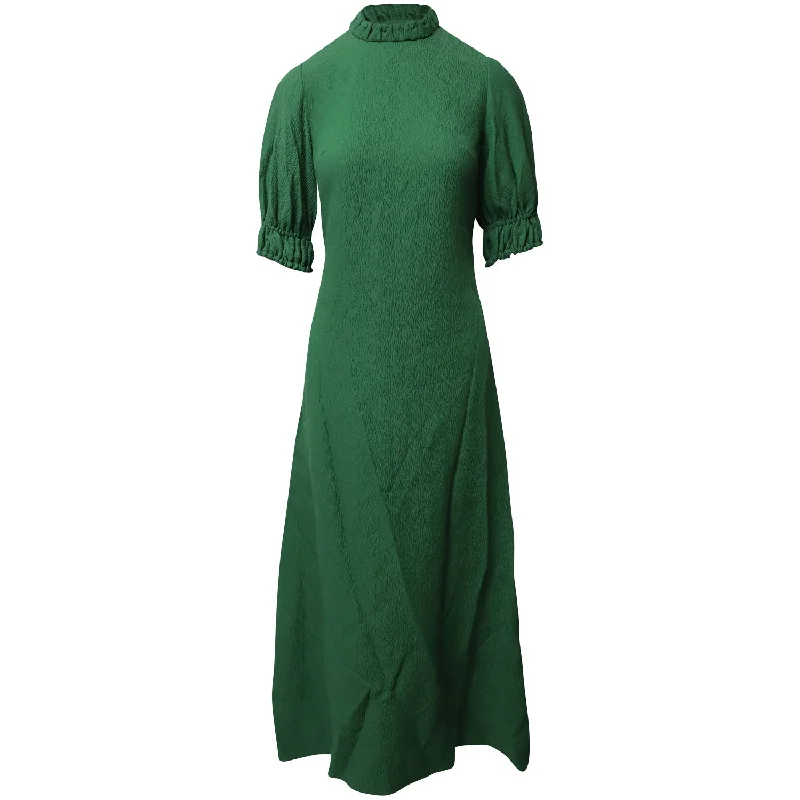 Deal of the Week Emilia Wickstead Mimi Cut-Out Cloqué Dress in Green Viscose