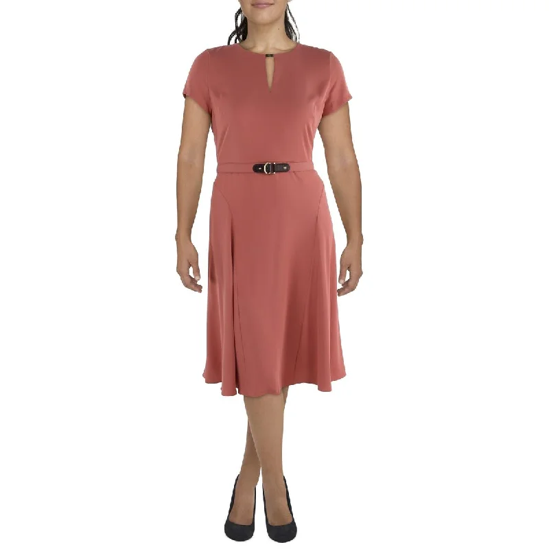 Extra Discounts Lauren Ralph Lauren Womens Keyhole Knee-Length Wear To Work Dress