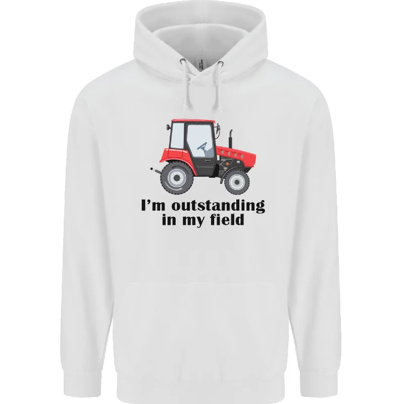 Final Markdown Im Outstanding in My Field Farmer Tractor Mens 80% Cotton Hoodie