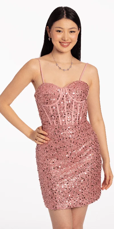 Huge Savings Sweetheart Corset Sequin Bodycon Dress