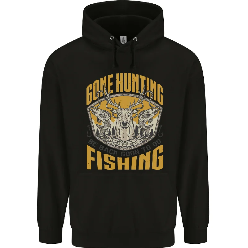 Must-Have Deals Gone Hunting Then Fishing Funny Hunter Mens 80% Cotton Hoodie