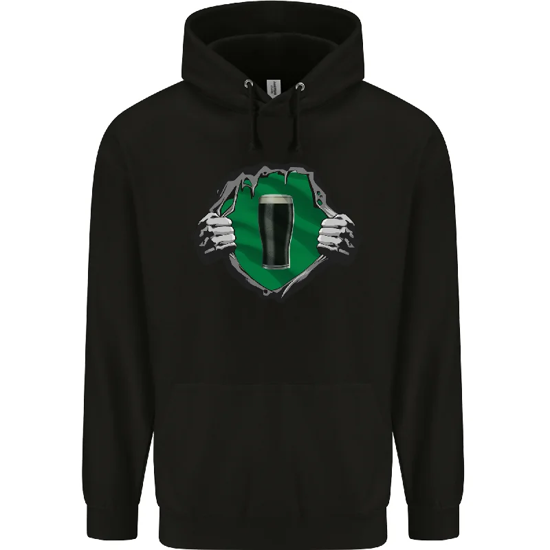Bargain Blast Guiness Ripped Top Funny Alcohol Beer Mens 80% Cotton Hoodie