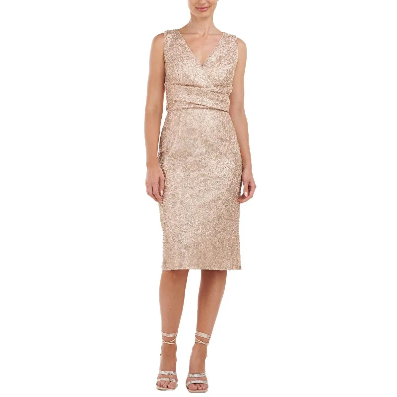 Super Savings JS Collections Womens Embellished V-Neck Cocktail And Party Dress
