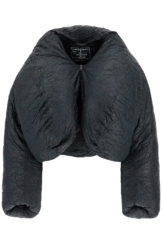 Instant Discount Cropped Down Feather  - Black
