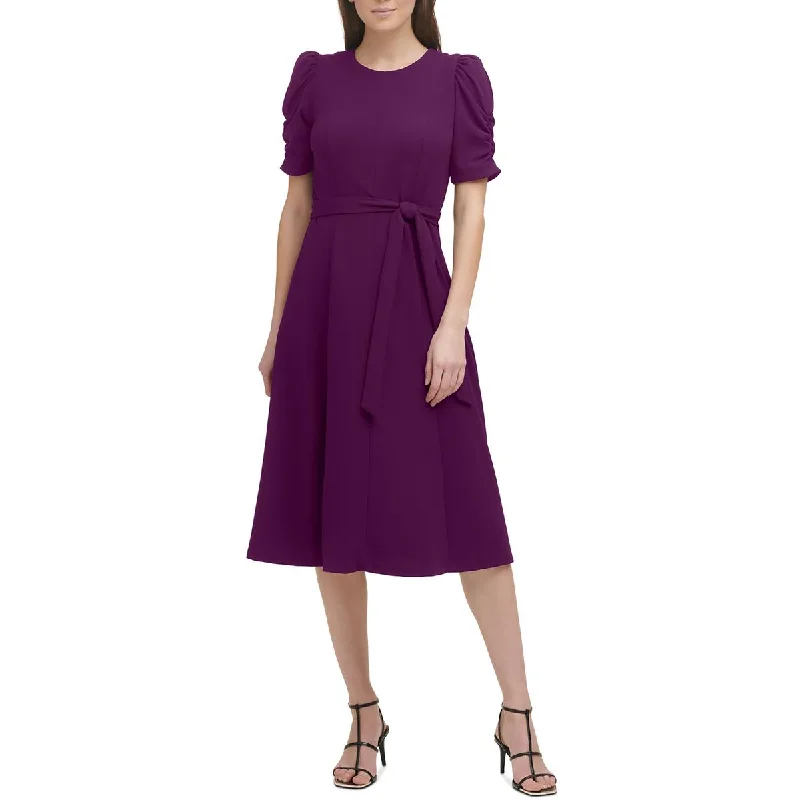 Exclusive Preview DKNY Womens Ruched Midi Midi Dress