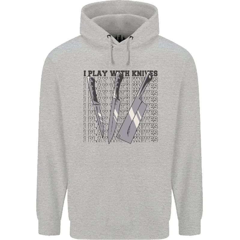 Discount Extravaganza I Play With Knives Funny Chef Mens 80% Cotton Hoodie