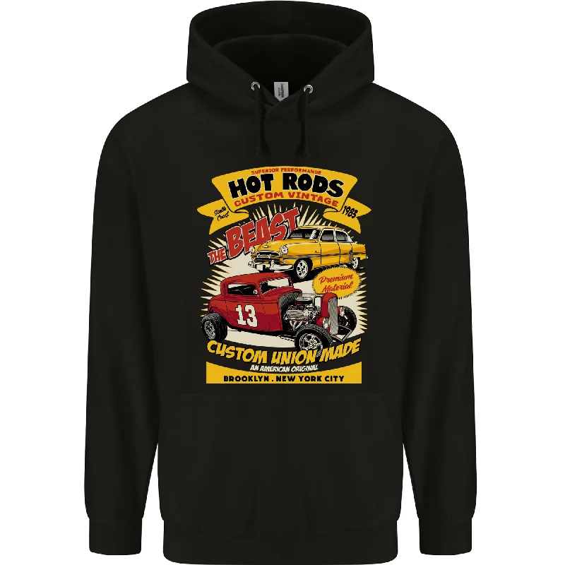 Extra Savings Hot Rod Custom Vintage Brooklyn New York City Mens 80% Cotton Hoodie