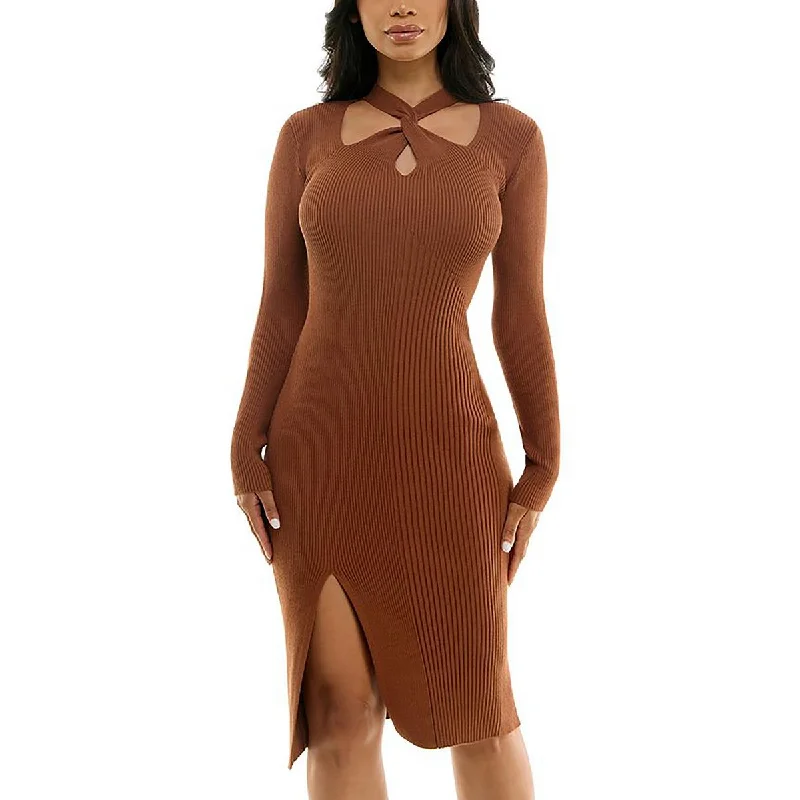 Value Deals BCX Womens Juniors SweaterDress Long Sleeve Sweaterdress
