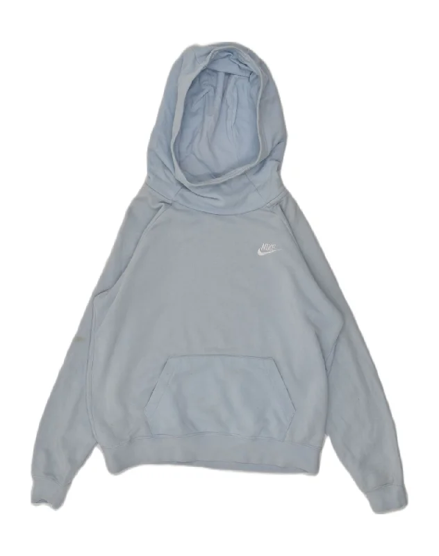 Holiday Sale NIKE Womens Hoodie Jumper UK 14 Medium Blue Cotton