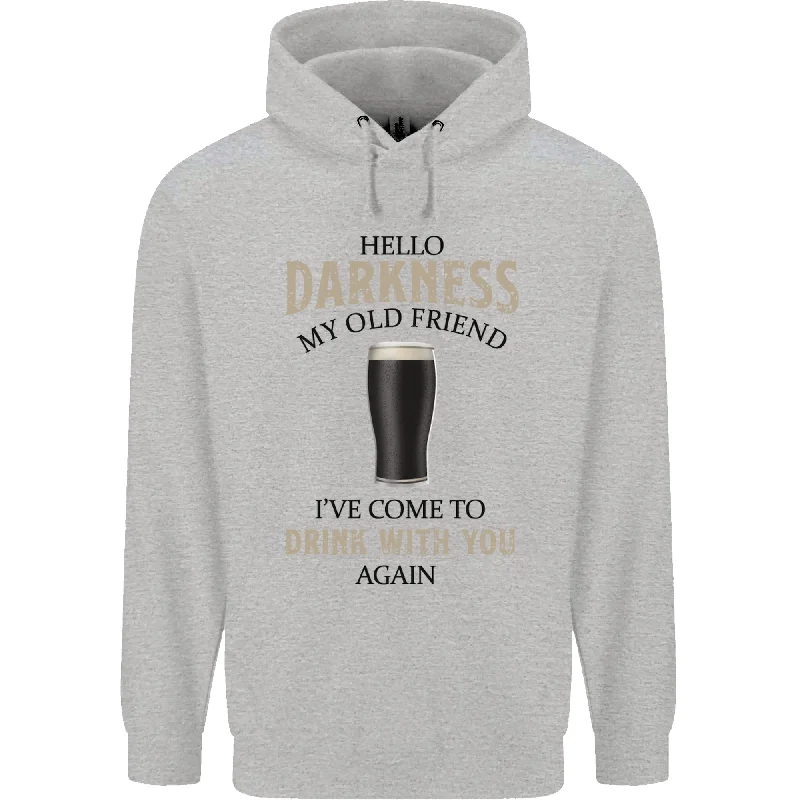 Hot Deal Hello Darkness My Old Friend Funny Alcohol Mens 80% Cotton Hoodie