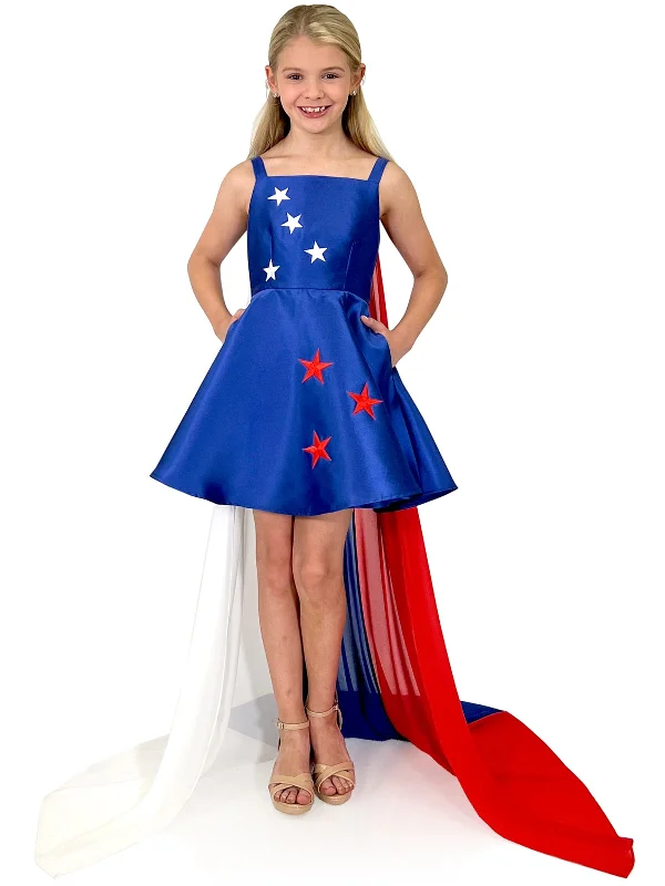 Mega Deal Marc Defang 5030 Size 4, 8, 12 Red White & Blue Girls Pageant Fun Fashion Cape Detachable