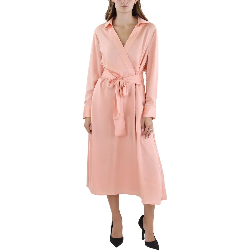 Extra Savings Tahari ASL Womens   Surplice Long Shirtdress