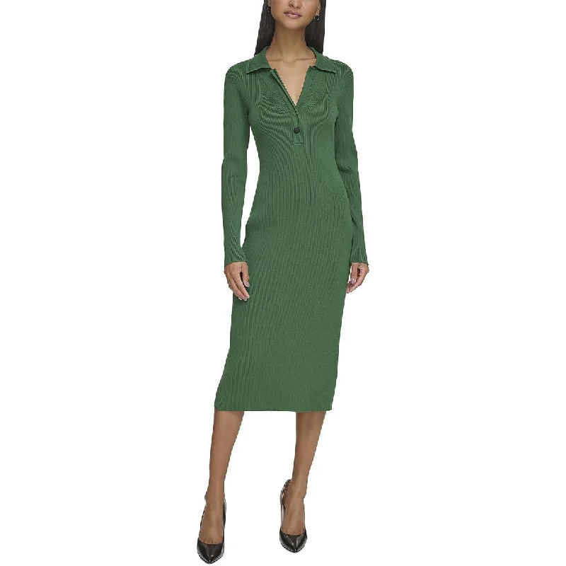 Fantastic Offers Karl Lagerfeld Paris Womens Ribbed Slit Sweaterdress