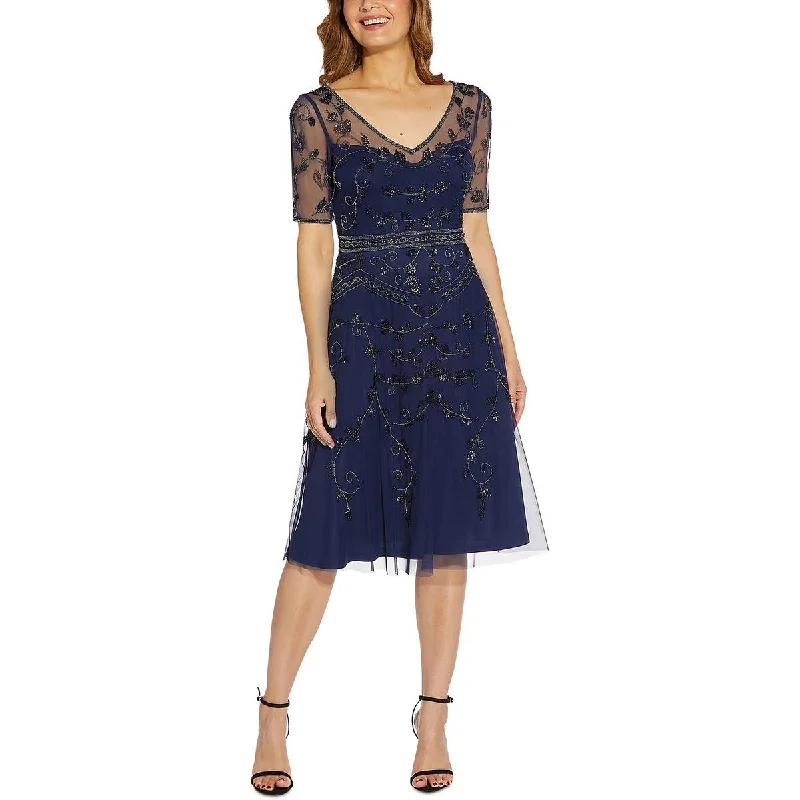 Blowout Deals Adrianna Papell Womens Embellished Midi Sheath Dress