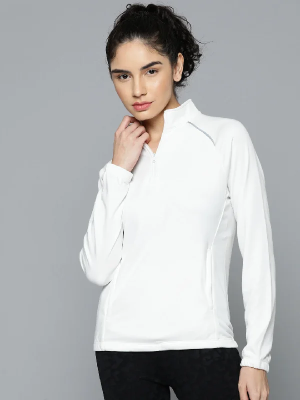 Savings Event Alcis Women White Solid Sweatshirt