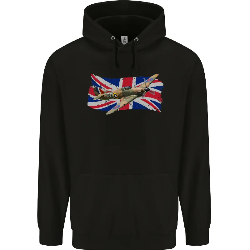 Markdowns Hawker Hurricane with the Union Jack Mens 80% Cotton Hoodie