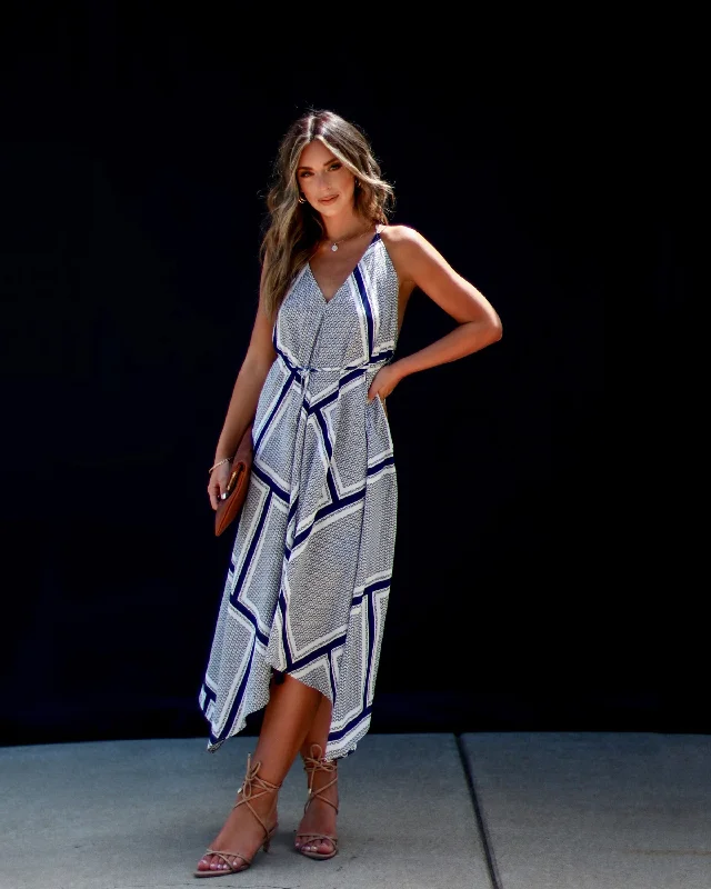 Warehouse Sale Gerritsen Printed Tie Waist Midi Dress