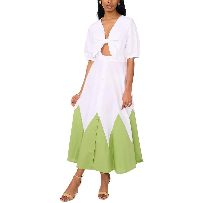Today's Special CeCe Womens Tie Front Cutout Shirtdress