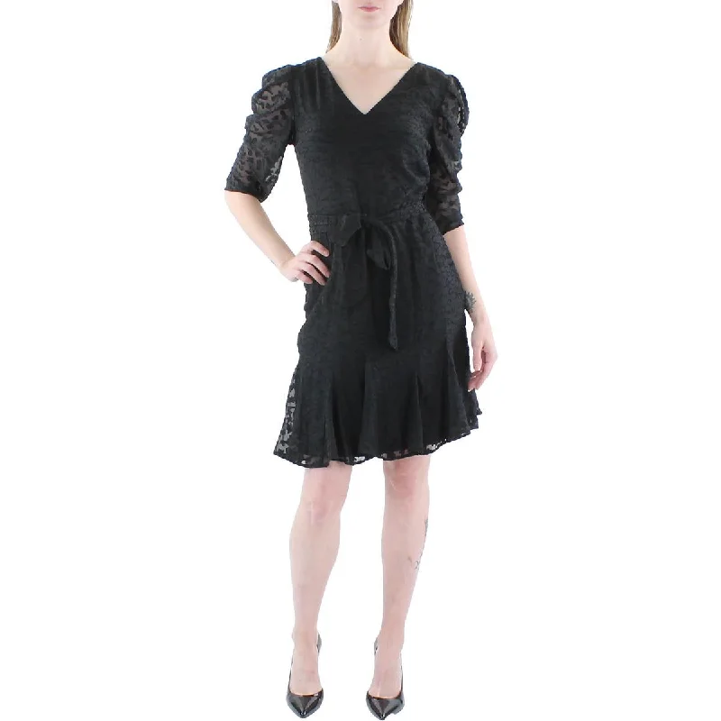 Special Price Karl Lagerfeld Paris Womens Mini V-Neck Fit & Flare Dress