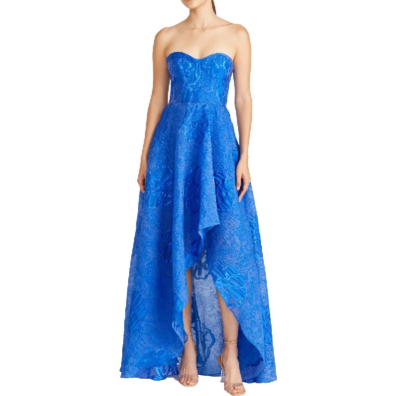 Price Drop Alert ML Monique Lhuillier Womens Metallic Tea Length Evening Dress