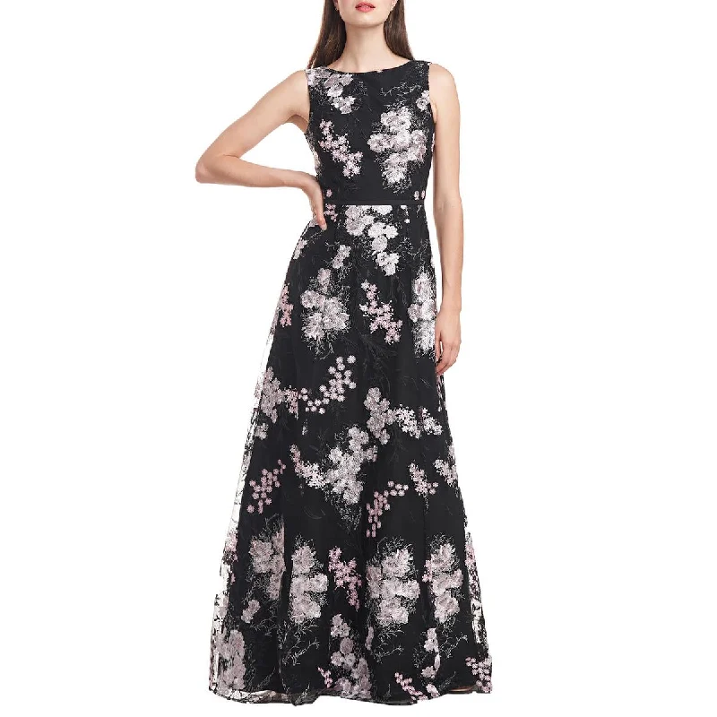 Anniversary Sale JS Collections Womens Catalina Embroidered Floral Evening Dress