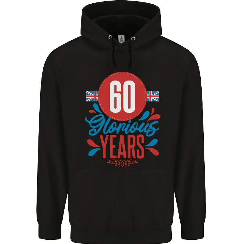 Reduced Prices Glorious 60 Years 60th Birthday Union Jack Flag Mens 80% Cotton Hoodie