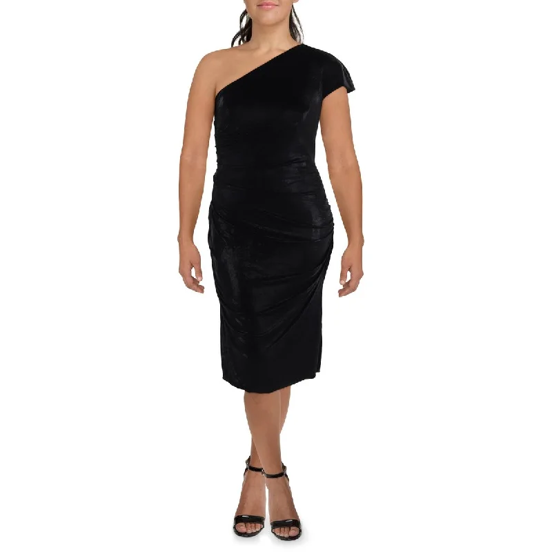 Flash Deals Rene Ruiz Collection Womens Ruched Mid Calf Cocktail And Party Dress