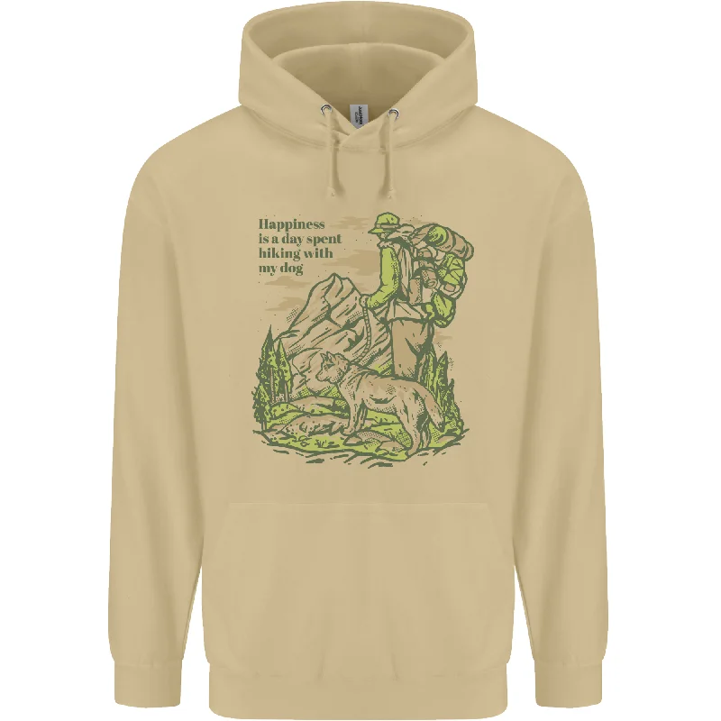 Today's Special Happiness is Hiking With My Dog Mens 80% Cotton Hoodie
