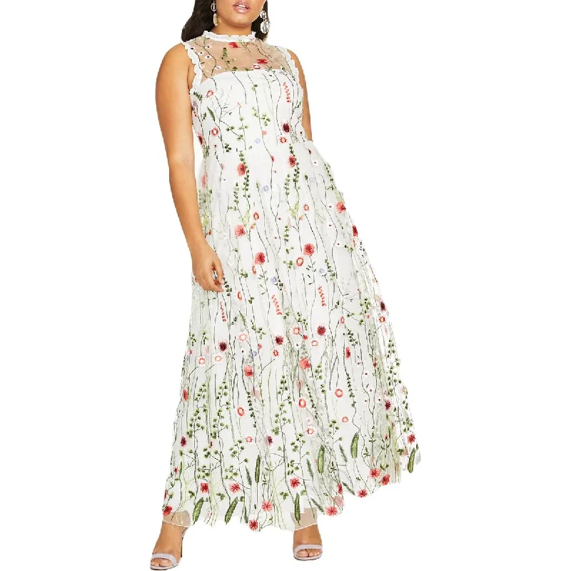 Price Meltdown City Studio Womens Plus Embroidered Lace Formal Dress