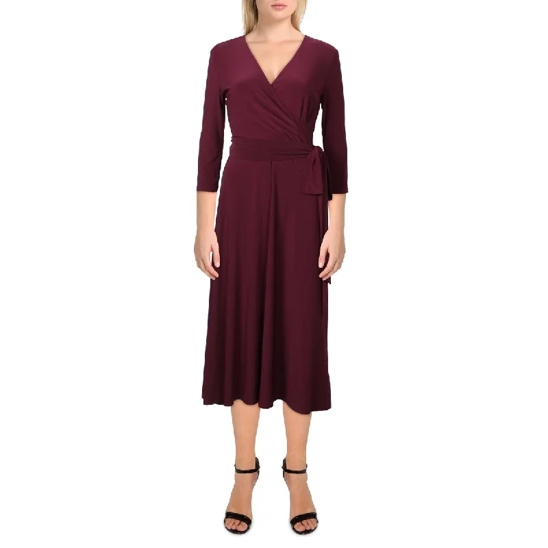 Price Smash Lauren Ralph Lauren Womens 3/4 Sleeve Calf Midi Dress