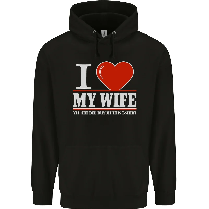 Hot Deal I Heart My Wife She Did Buy Me This Funny Mens 80% Cotton Hoodie