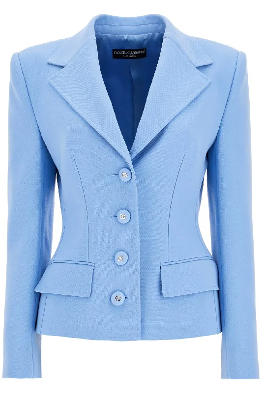 YEAR-End Sale 'sweet Wool Crepe Jacket'  - Light Blue