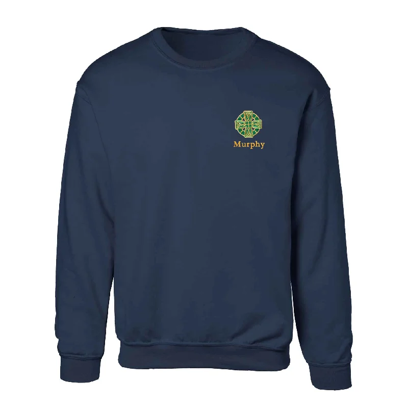 Today's Special Celtic Cross Embroidered Personalized Sweatshirt- Navy