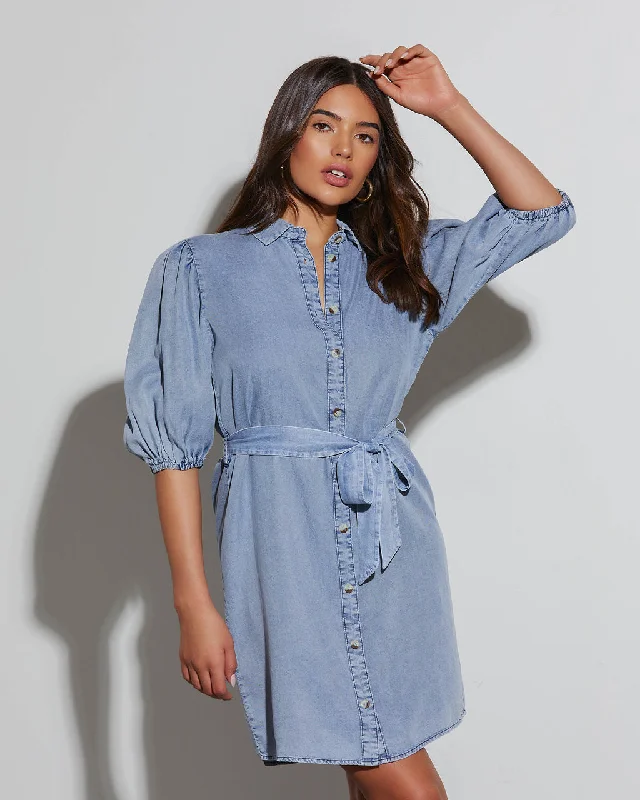 Massive Deals Ballad Short Sleeve Tie Waist Mini Dress