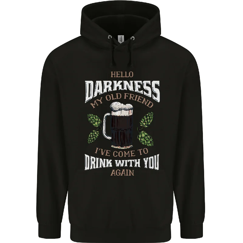 Seasonal Sale Hello Darkness My Old Friend Funny Guiness Mens 80% Cotton Hoodie