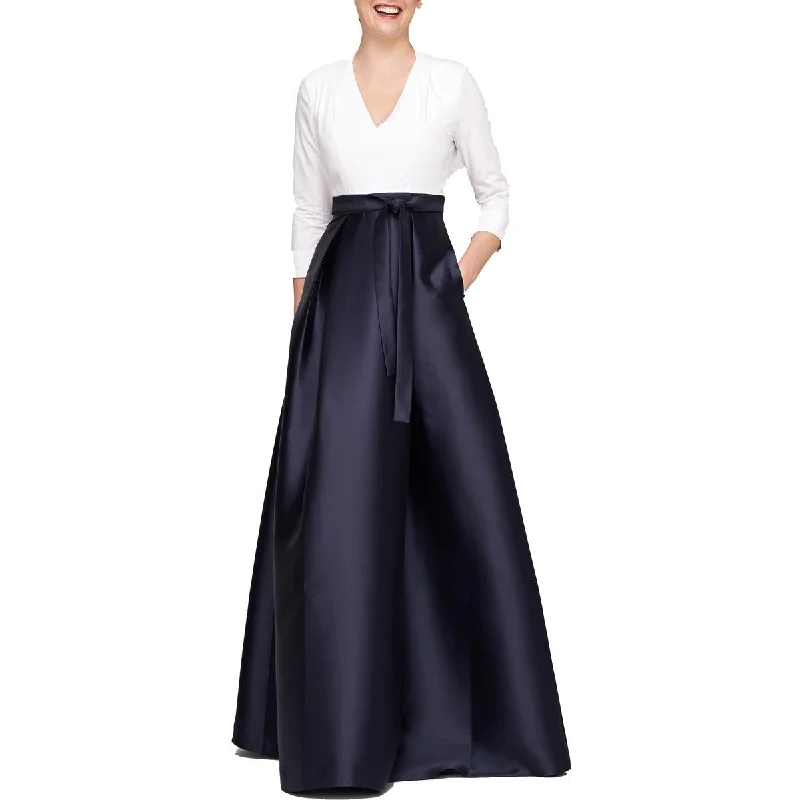 Today Only Kay Unger New York Womens Belted Maxi Evening Dress