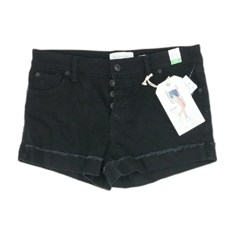 Discount Deals Black Solid Denim Shorts