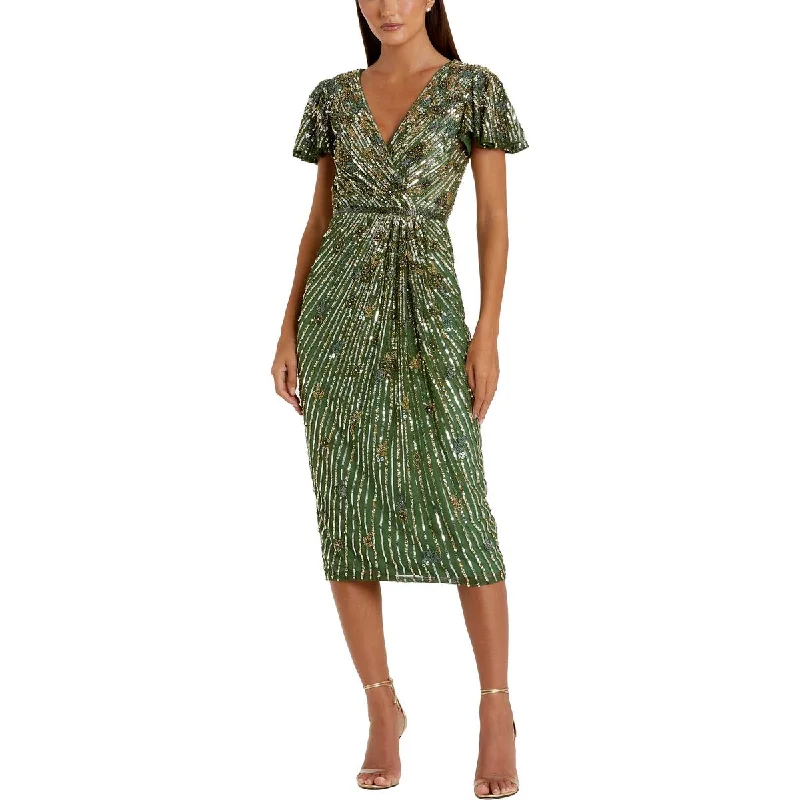Deal Zone Mac Duggal Womens Embellished Midi Cocktail And Party Dress