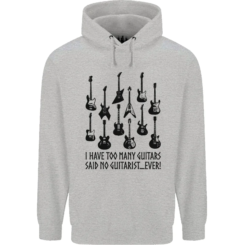 Year-End Clearance I Have Too Many Guitars Funny Guitarist Mens 80% Cotton Hoodie