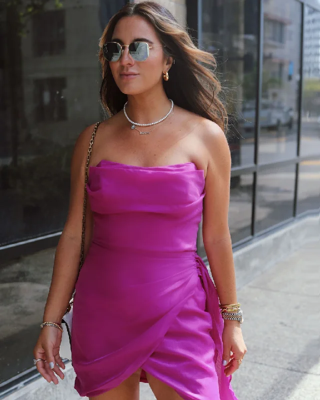 Deal Dash Always Glam Strapless Shimmer Mini Dress