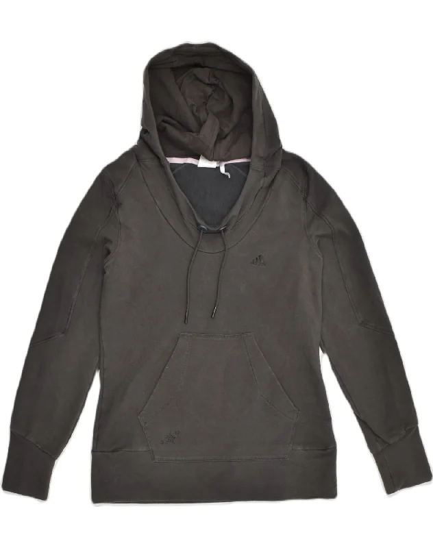 Overstock ADIDAS Womens Hoodie Jumper UK 14 Medium Grey Cotton