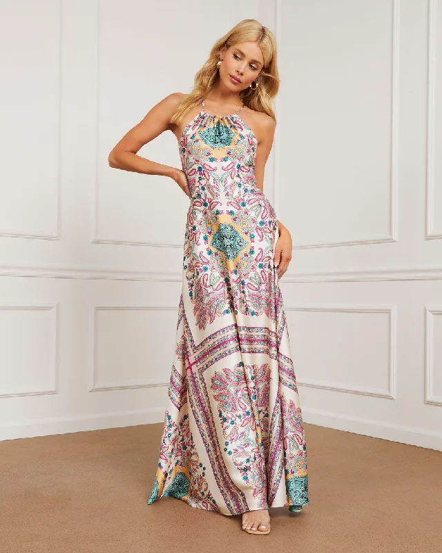 Now or Never Evianna Halter Empire Maxi Dress