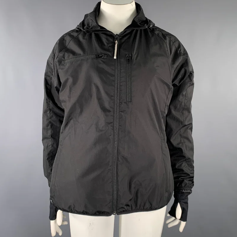 Price Buster BAUBAX Size L -Airport Jacket- Black Polyester Windbreaker