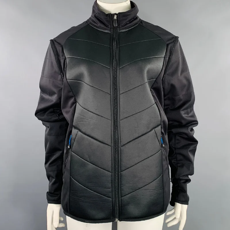 Huge Savings BMW Size 3XL Black Polyester Blend Quilted Zip Pockets Jacket