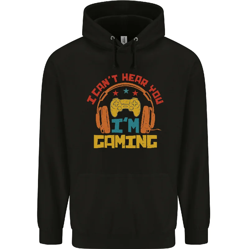 Blowout Deals I Cant Hear You Im Gaming Funny Gaming Mens 80% Cotton Hoodie
