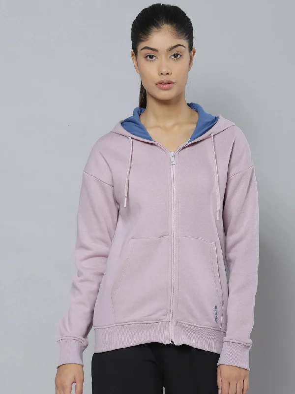 Deal Explosion Alcis Women Lavender Hooded Sweatshirt
