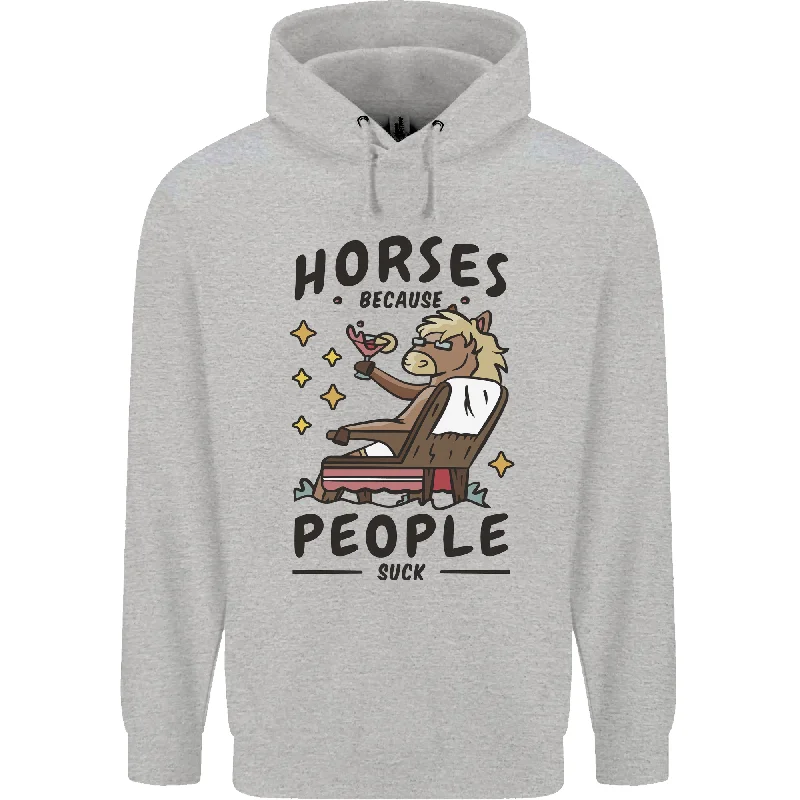 Deep Discounts Horse Riding Because People Suck Equestrian Mens 80% Cotton Hoodie