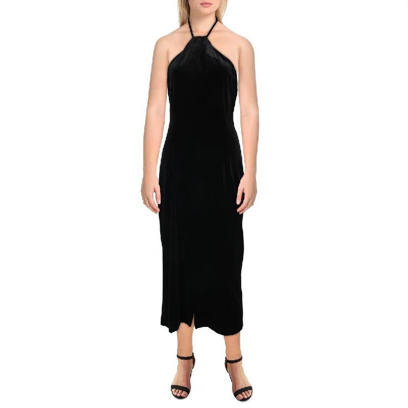 Time-Limited Offer Bardot Womens Alisa Velvet Halter Midi Dress