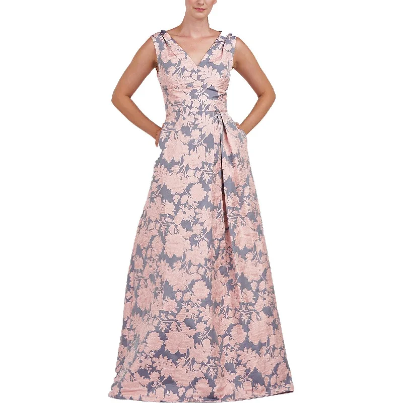 Price Slash Kay Unger New York Womens Floral Long Evening Dress